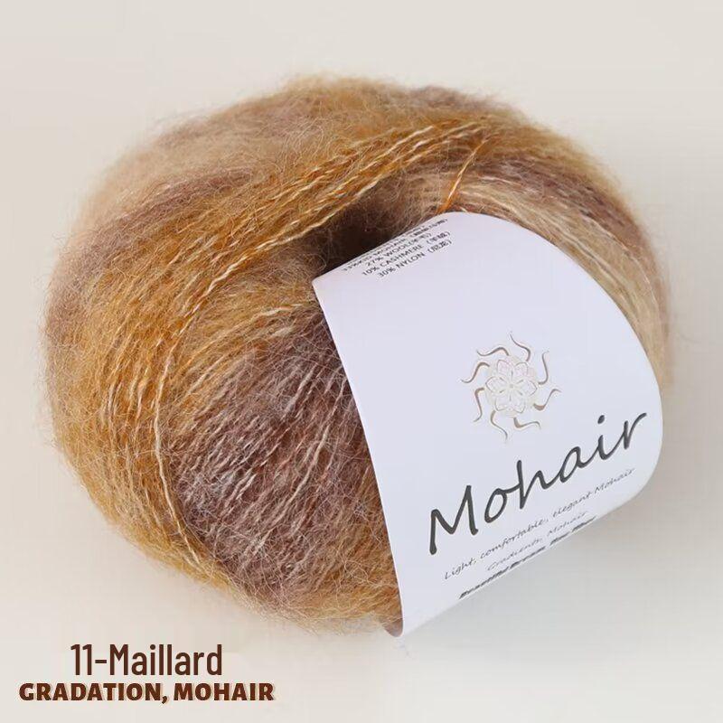 Градиентная радужная пряжа ручной окраски мохер-шелк набор для вязания шарфа, шапки, свитера, шали