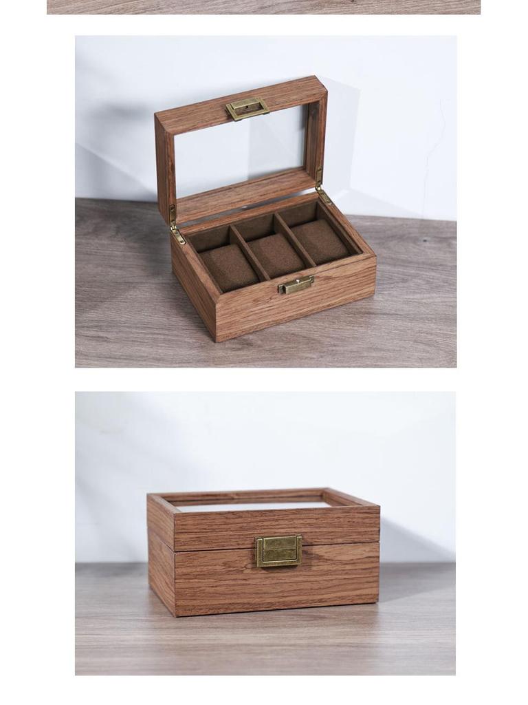 Black Wood Grain Watch and Jewelry Storage Display Box