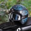 Ретро мотошлем Harley из углеродного волокна, сертифицированный 3C, унисекс, всесезонный, зимний, половинка