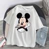 2025 Summer Harajuku T-shirt Cartoon Unisex Fashion Mickey Mouse Short Sleeved Couple Kawaii Minnie Printed T-shirt Tops