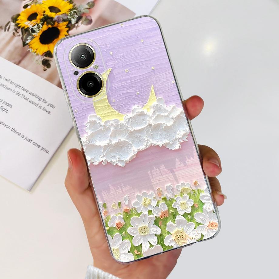 Мягкий ТПУ Бампер Чехлы Для Realme C67 4G RMX3890 Задняя Крышка Тонкий Прозрачный Силиконовый Чехол Для Телефона Женская Мода Рисунок Funda C 67 4G