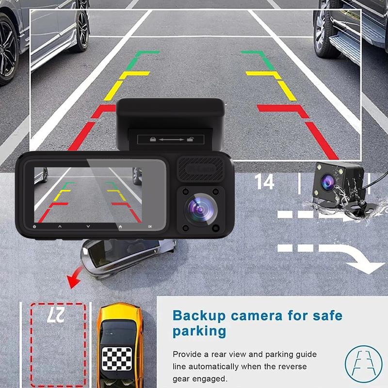 3 Channel WIFI Dash Cam HD 1080P Car Dvr Interior Vehicle Three Way Camera Mini DVRs Recorder Video Registrator Dashcam Camcord