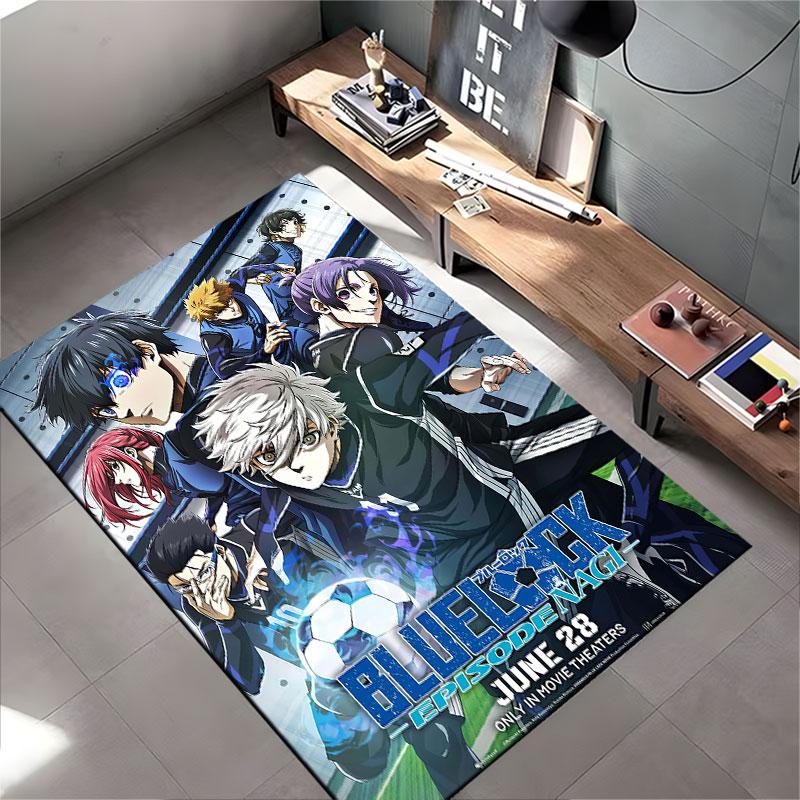 Blue Lock Anime Football Design suitable as a non-slip mat for the living room or bedroom sofa