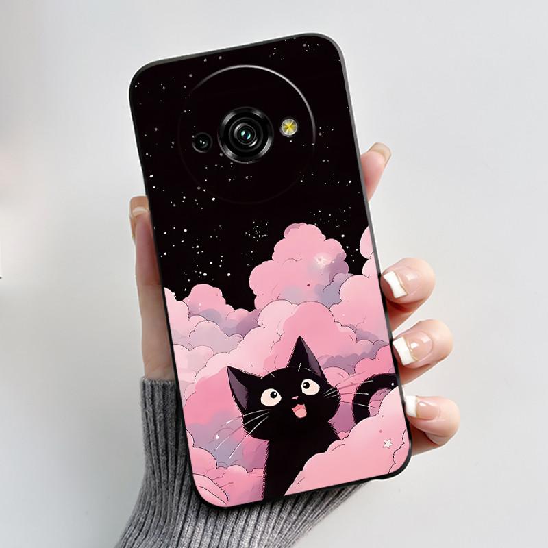 Для Oukitel C59 Чехол Oukitel C59 Pro Обложка Роскошный Милый Любовь Кролик Забавный Узор Черный ТПУ Мягкий Силикон Защитный Чехол для Телефона