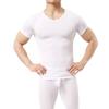 Summer Men Top Ultrathin Sweat Absorption Quick-drying Short Sleeves Round Neck Slim Fit Solid Color Breathable Elastic Casual Pullover Daily T-shirt