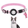 Reflective Pet Collar with Waterproof Tracker-Holder Adjustable Pet Nylon Collar CatsCollar Breakaway Safety Collar