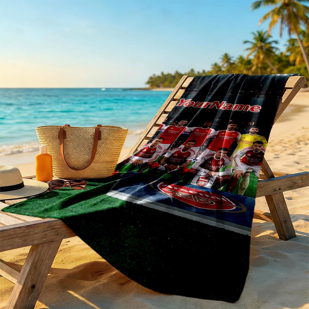 Arsenal Customize Text Beach Towel Quick-Dry Soft Microfiber Portable for SwimmingBeachCamping Travel Beach AccessoriesGym