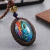 Ethnic Handmade Buddhist Jewelry Horn Mala Pendant Wood Beads Necklace Long Necklace