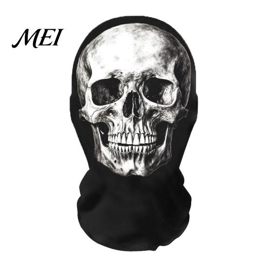 Funny Horror Balaclava for Halloween Skull Print Balaclava, Breathable Mesh Full Face Mask with Impactful Visual Cosplay Gear 3D Print, UV Protection