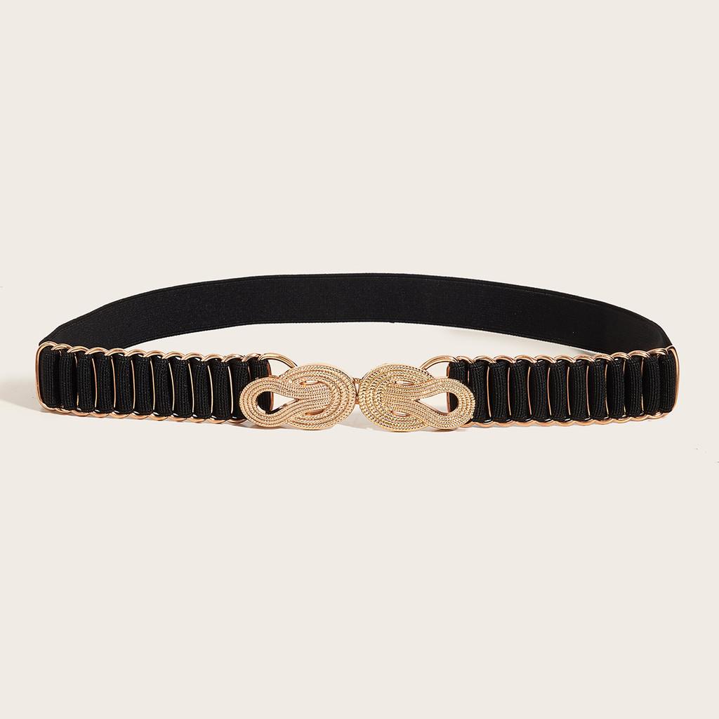 Metallic Waist Ladies Belt With Snap Button Closure For Dresses And Casual Wear