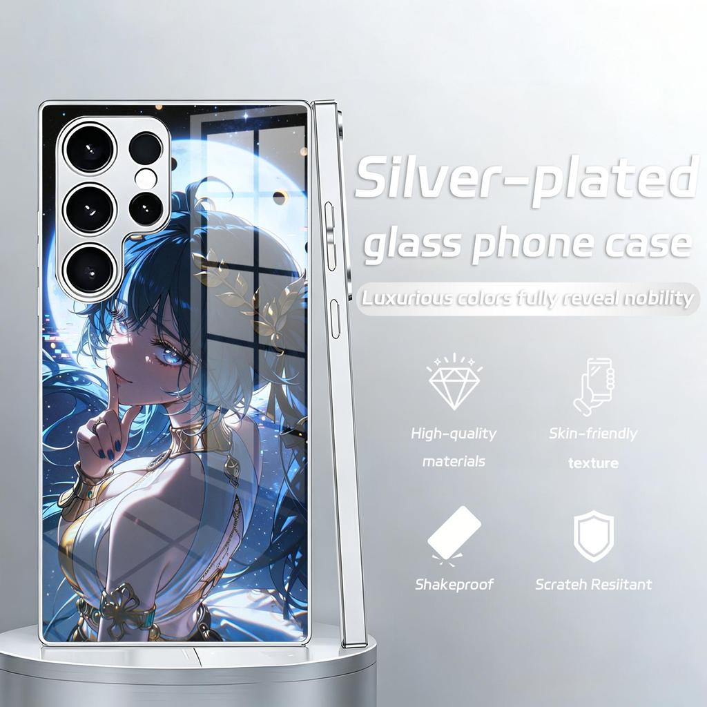 Чехол для телефона Samsung S26 S25 S24 S23 S22 S21 Plus Ultra Note20 Гальванизированное стекло Чехол для телефона Wuthering Waves IUNO