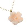Pendant Necklace Cherry Blossom Flower Pink Mid Coral K18YG Undyed