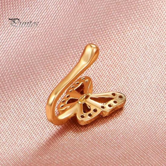 1 шт. U-образное накладное кольцо в носу в форме бабочки, шпилька для носа, блестящие стразы, инкрустированные непирсингом, зажим для носа, ювелирное изделие, подарок