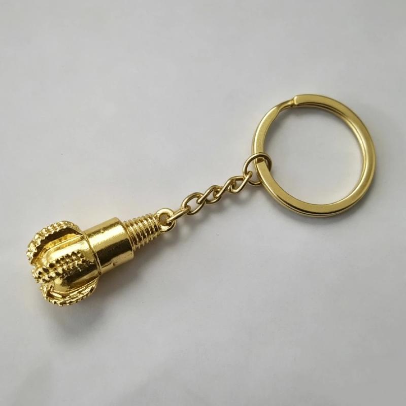 Oilfield Drill Bit Keychain 1Pcs Vintage Style Metal Pendant Key Holder Decor for Bag Key Organizer Worker Gift