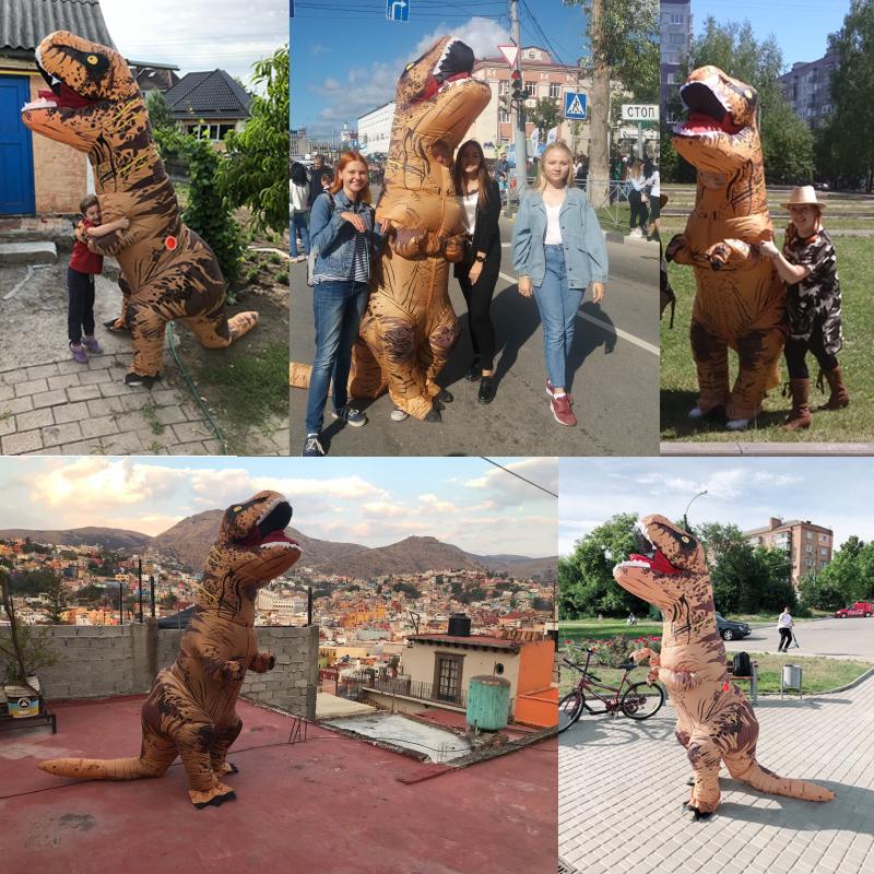 Надувной костюм тираннозавра T-rex Костюм динозавра для ребенка, подростка, взрослого Ролевые игры Маскарадный костюм на Хэллоуин Костюм талисмана для вечеринки