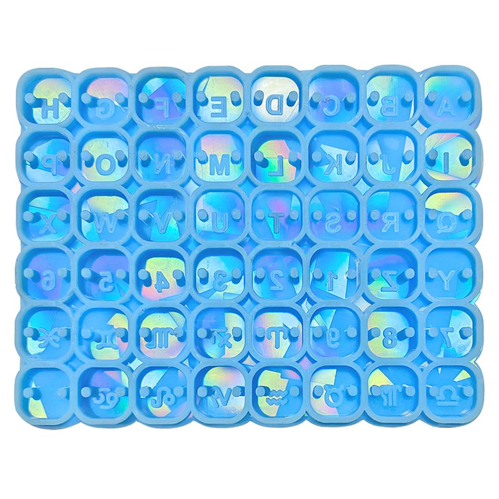 Single-Hole Mini Letter Mold for Craft Holographic Letter Number Square Bead Silicone Mold for DIY Craft Jewelry Making