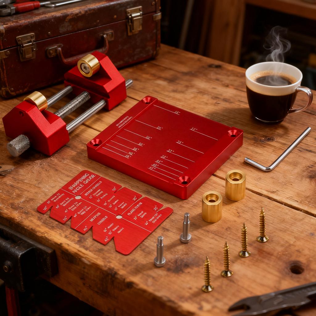 Chisel Sharpening Jig Holder Guide 15 To 45 Degree Angle Fixture Honing Guide Tool Honing Guide System for Woodworking Chisels