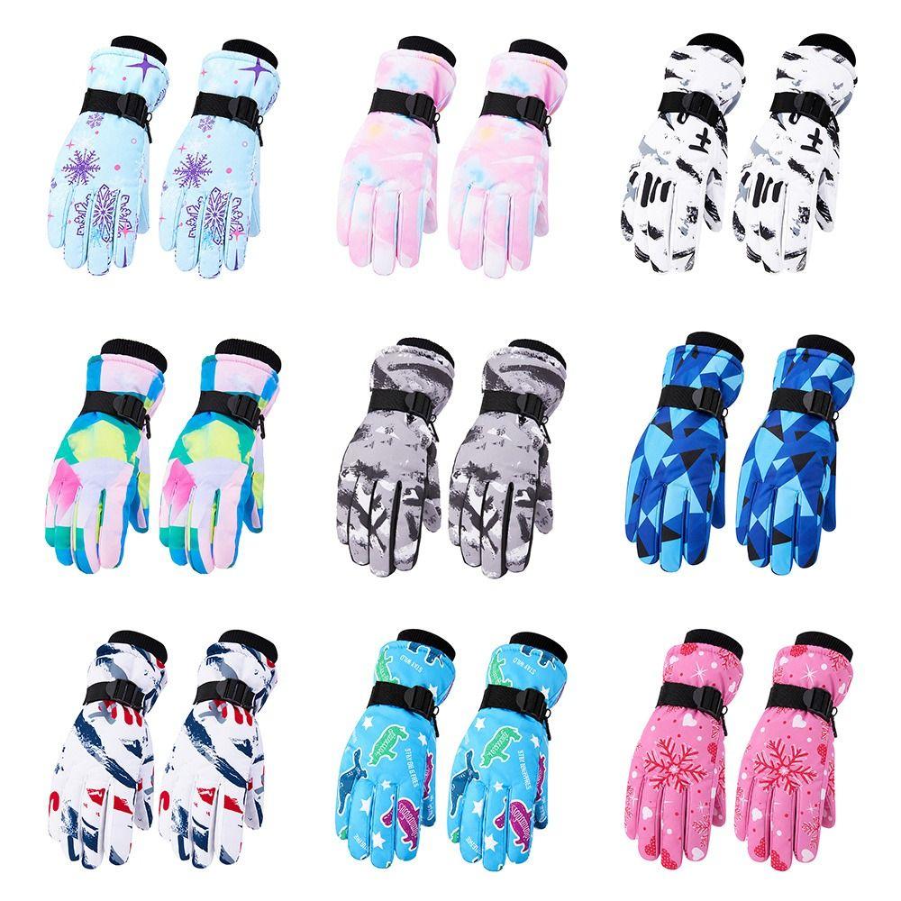Non-slip Snow Gloves Waterproof Kids Winter Mittens Fashion Children Ski Gloves Ski