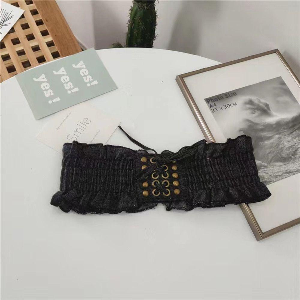 High Waist Female Waistband Cloth Wide Waist Belt Simple Denim Stretchy Cummerbunds Female