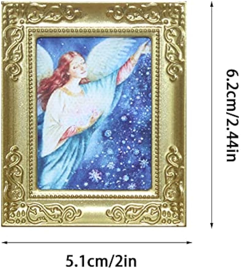 Миниатюрная картина 1/12, аксессуары для украшения кукольного домика, античная миниатюрная фоторамка, классическая ручная настенная картина, украшение стены, кукольный домик, художественная раскраска
