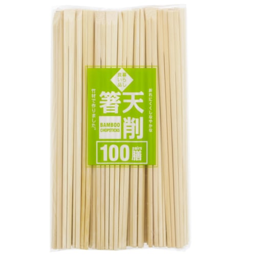 Three Cube Disposable Chopsticks, Good for Living, Commercial Use, Bamboo Tensoge Chopsticks, No Bag, Disposable, Approx. 24cm, Pack of 100