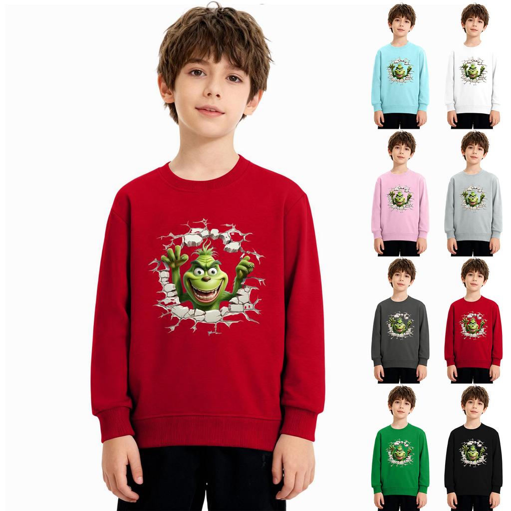 Christmas Sweatshirt Boys Girls Ugly Xmas Christmas Shirt Crewnek Toddler Long Sleeve Pullover Outfit Tops