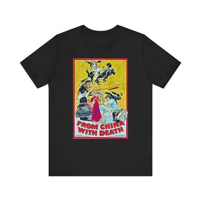 Из Китая С Принтом 'Смерть' Короткий Рукав Унисекс Хлопковая Футболка с Коротким Рукавом