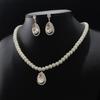 Универсальное ожерелье с жемчугом и драгоценными камнями, женские серьги с каплями воды, посеребренные серьги, комплект ювелирных изделий