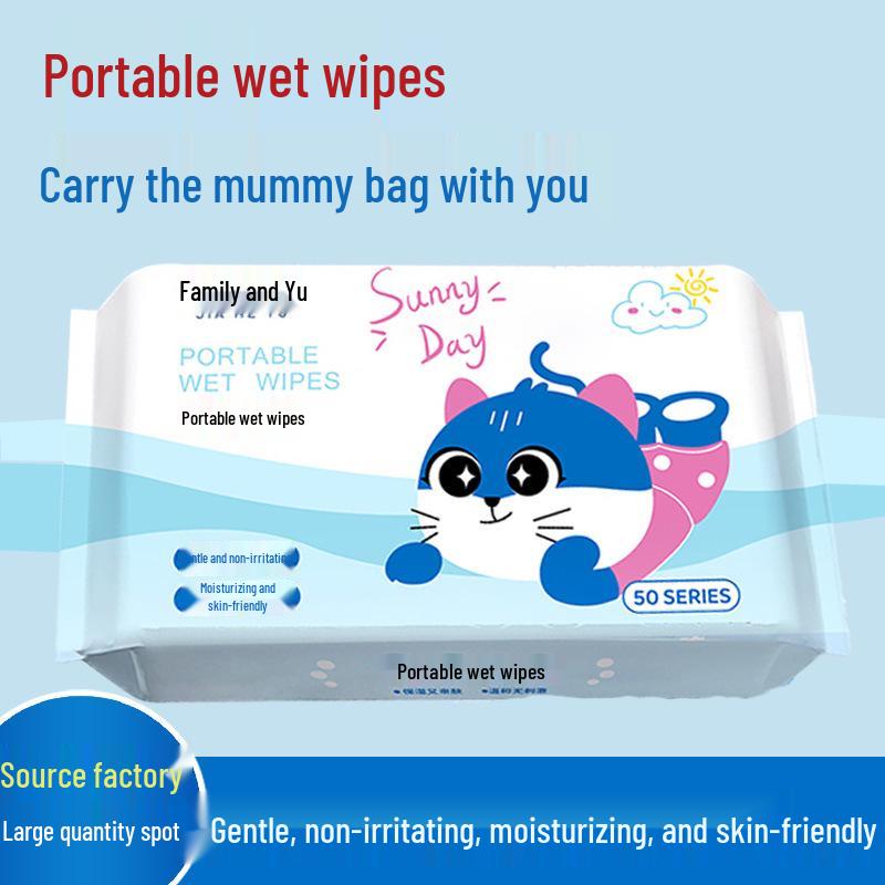 Индивидуально упакованные влажные салфетки из чистой воды для рук и рта - Портативные для детей и младенцев