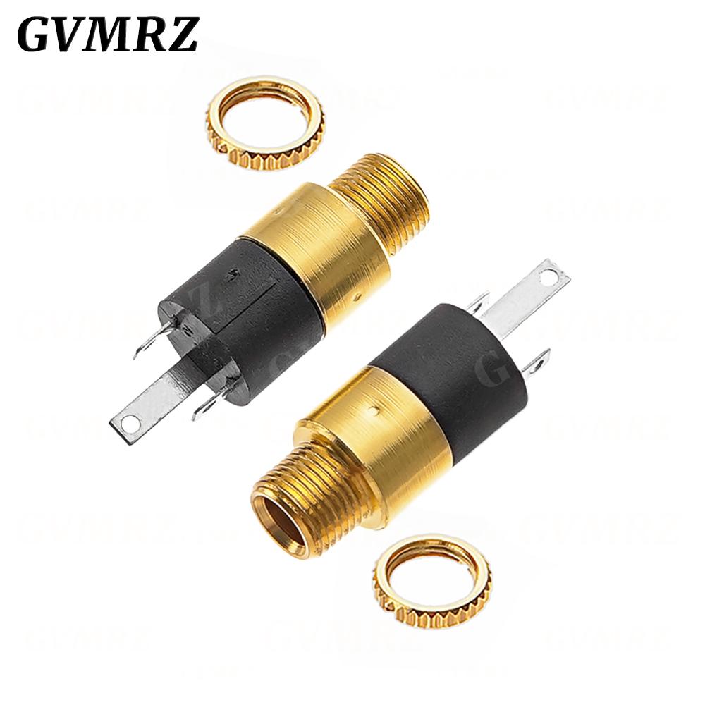 5PCS 3.5MM Cylindrical Socket PJ-392 Stereo Female Socket Jack With Screw 3.5 Audio Video Headphone Connector PJ392 GOLD PLATED