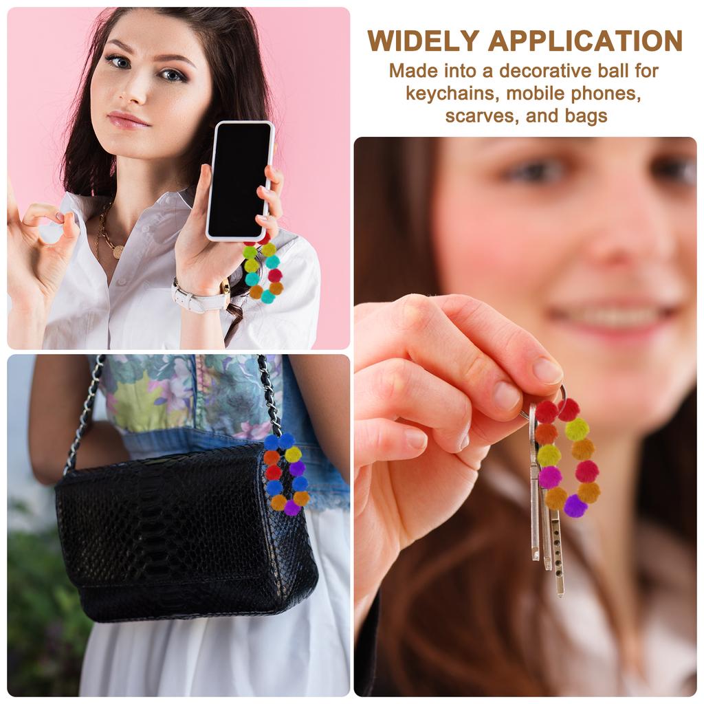 20 шт. помпонов из искусственного меха для шапок, пушистые мягкие меховые помпоны с эластичной петлей для брелока, вязаных шапок, шарфов, перчаток для DIY