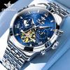 OUPINKE Watch For Men Top Luxury Brand Hollow Mechanical Watches Week Date 50M Waterproof Luminous Man Automatic Clock 3255