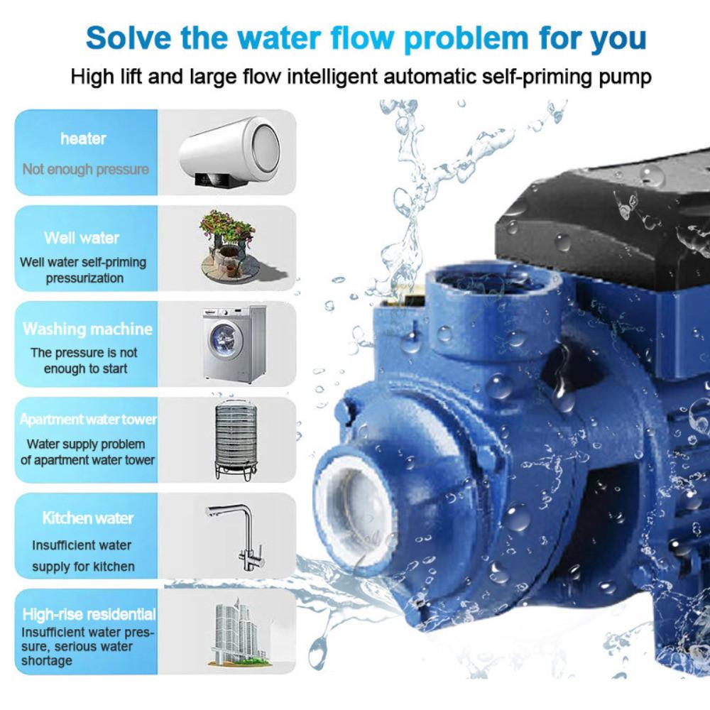 BQB-60-Периферийный водяной насос 0.5 л.с. 370 Вт Высокий напор Большой расход Интеллектуальный Автоматический Самовсасывающий водяной насос 27.3*13.8*16.3см