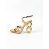 Fashion New Style Fashionable Golden Narrow Band Square Toe Women's Sandals Designer Fretwork High Heels Ankle Buckle Strap Ladies Shoes