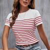 Fashion Women Creative Lines Print T Shirt Funny Casual O-neck Short Sleeves T-shirt Summer Female Tee Shirt