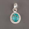 Драгоценный камень Голубая медная бирюза 925 стерлинговое серебро Ювелирная подвеска 1,20" Для нее PP-7-37