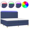 VidaXL Slat Bed Base with Mattress and LEDs, Upholstered Bed with Headboard, Double Bed, Adult Bedroom Bed, 3135467