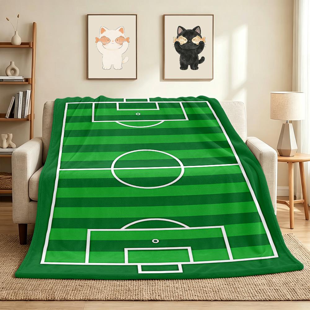 Soccer Field Flannel Blanket Throw Blanket Soft Warm Sofa Bed Camping home Decor Unique Christmas Gift C926113