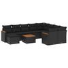 VidaXL Salon de Jardin avec Coussins 14 pcs, Canapés de Patio, Ensemble de Meubles, Mobilier de Terrasse Extérieur, Noir 3218557