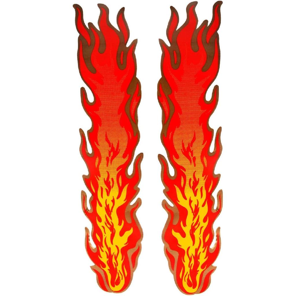 Flames Decal Reflective Sticker for Motorcycle Cars Trucks Laptops Etc Size 13.5 X 3.1inch