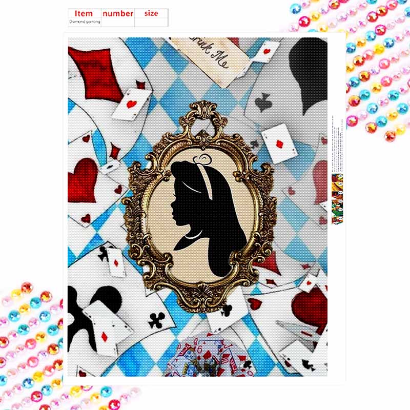 Disney Diamond Painting Kit Alice Silhouette Hand Embroidery 5D DIY Diamond Art Home Decor Creative Handicrafts Gift For Wall Art Decor