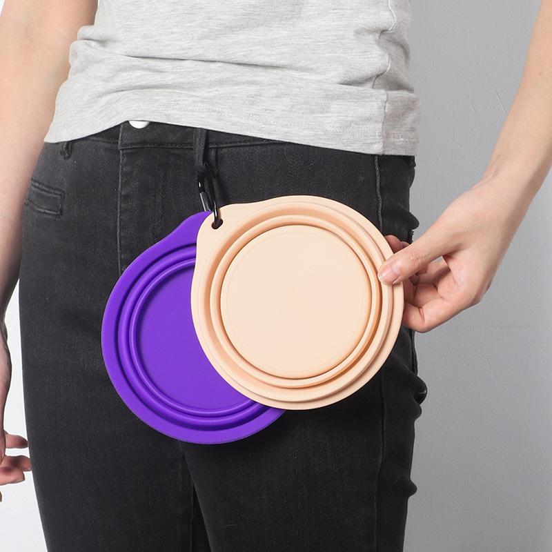 Collapsible Silicone Dog Bowl - Portable Outdoor Pet Food & Water Bowl