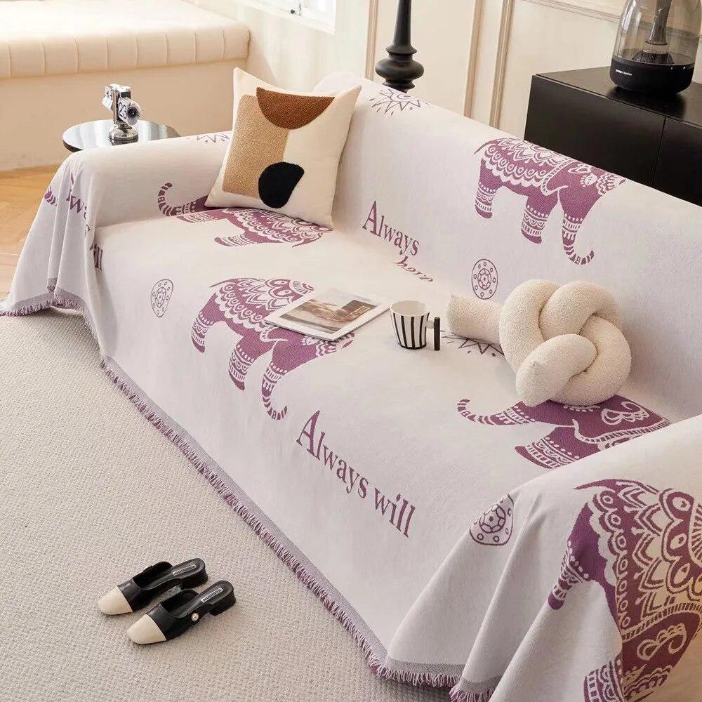 Printed Sofa Cover Blanket for All Seasons All-inclusive Sofa Towel Chenille Cover Living Room Anti-cat Scratch Sofa Cover