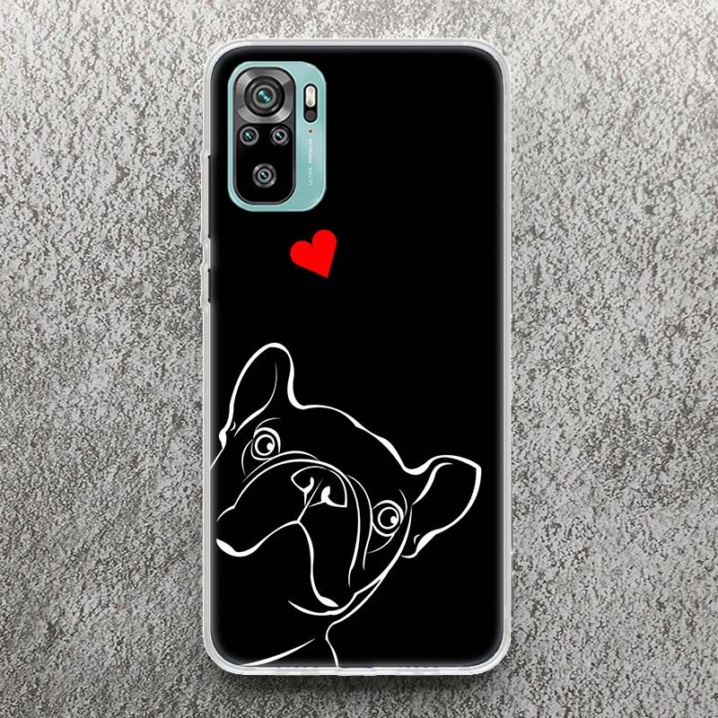 French Bulldog Black White Print Soft Case for Xiaomi Redmi Note 14 13 12S 11S Phone Shell 10 Pro Plus 11E 11T 12 11 10S 5G Cove