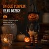 Vintage Pumpkin Man Tabletop Statue Light Up Pumpkin Witch Figurine  Holiday Gift
