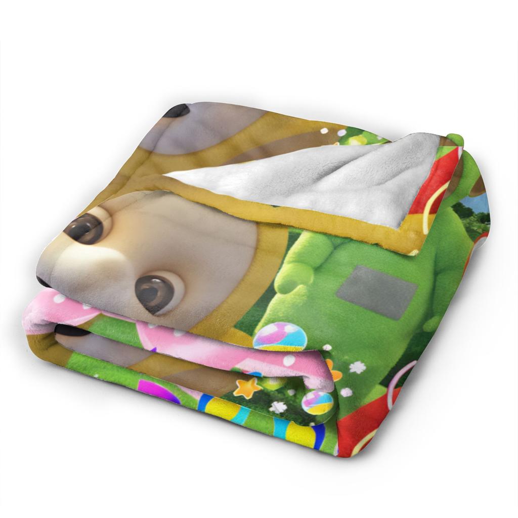 Childrens Cute T-Teletubbies Flannel Blanket Super Soft Throw Blanket for Bedroom Camping Pattern Bedspread Sofa Bed Cover