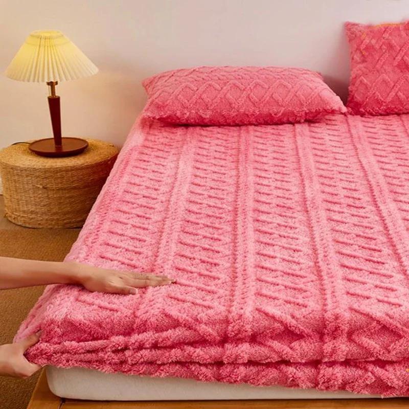 150x200/180x200/200x220 см Коралловая бархатная простыня Покрывало молочный бархатный защитный чехол для матраса Зимнее плюшевое изоляционное покрывало