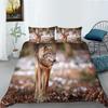 Bedding Two- Or Three-Piece Polyester Ferocious Wolf Digital Print