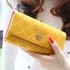 Women Lady Clutch Leather Plaid Hasp Wallet Long Length Card Holder Phone Bag Case Purse