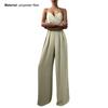 Женский комбинезон с широкими штанинами, высокой талией, элегантный глубокий V-образный вырез, открытая спина, комбинезон на бретелях для банкета